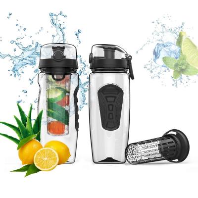 China New Product Seal Leak Proof Double Plastic Viable Wall BPA Free Juice Shaker Fruit Infuser Water Bottle for sale