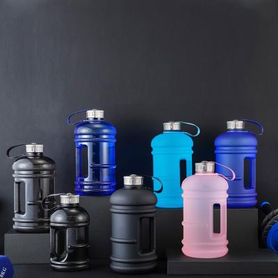 China Wholesale Custom Viable Non-slip Portable Handle Stainless Steel Logo 2200ML Color Sports Plastic Water Bottle for sale