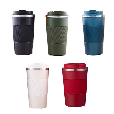 China Disposable Reusable Leak Proof Double Wall Vacuum Coffee Cup Heater With Silicone Sleeve for sale