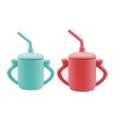 China BPA Free Food Grade Silicone BPA Free Material Safe And Odorless Double Handle Sippy Cup for sale