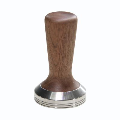 China Sustainable 304 Stainless Steel Diameter 58MM Material Wooden Handle Coffee Powder Tamper for sale