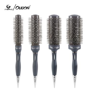 China Ceramic Ion Round Barrel Comb Hairdressing Professional Hair Brush Nondisposable Updraft Hair Salon Styling Drying Curling for sale