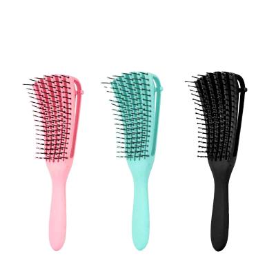 China Plastic Duct Hair Detangler Rows Salon Tools Octopus Eight Detangling Hair Brushes Customized Professional Brush Private Label For Woman for sale