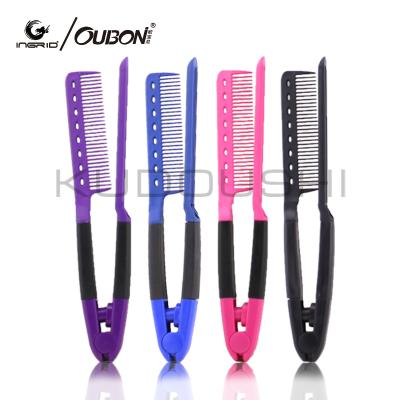 China Fast Beauty Hair Comb Straightener Comb Hairbrush Hair V Shape Folding V Shape Salon Styling Tool Anti-Static Comb 7003 for sale