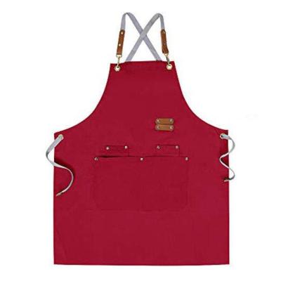 China Custom Logo Artists Bartender Cafe Shop Bar Restaurant Work Apron Men Women Chef Waiters Coffee Shop Bar Restaurant Topwill Cotton Canvas Cross Back Apron for sale