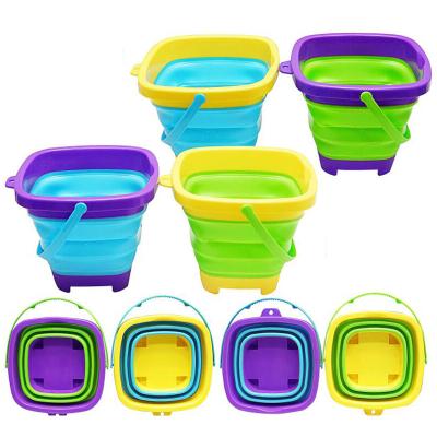 China Topwill Viable Customize Summer 2L Collapsible Bucket Portable Silicone Water Bucket Collapsible Beach Bucket for sale