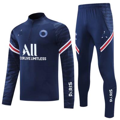 China Sets 2021 2022 2021 2022 season new season men's football club top quality football training suit half zipper tracksuit for sale