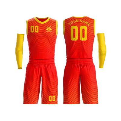 China Best Quick-Drying Breathable Antibacterial Comfortable Basketball Tank Top Design Sublimated Basketball Uniforms for sale