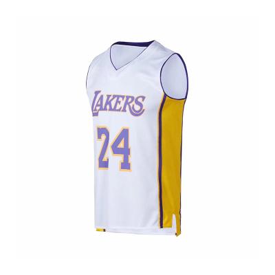 China Customized Antibacterial Basketball Jersey Basketball Uniform Vest No. 24 design hot uniform basketball sublimation for sale