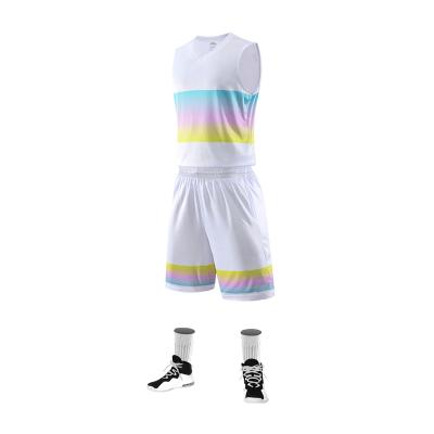 China Factory direct sale quick-drying antibacterial basketball uniform stitching color basketball uniform for sale