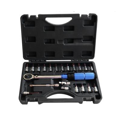 China 21-Piece Hand Tools Torque Wrench Set 1/4 Inch Drive 5-25Nm Hand Tool for sale