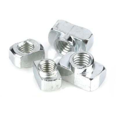 China Heavy Industry European M3 M4 M5 M6 M8 Drop Hammer Head Steel T-Nuts With Nickel For Industrial Aluminum Profiles Slot 8 Slot 10 Slot 10 for sale