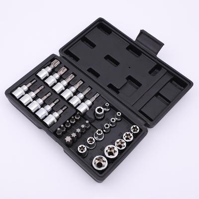 China Repairing Tools Wholesale 34 Piece Socket Set Combination Tool Kit Multifunctional Flower Screwdriver Hex Press With Bit for sale