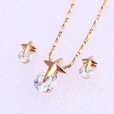 China TRENDY 18K Gold Simple Jewelry Fashion Pendant Earrings 2pcs Set for sale