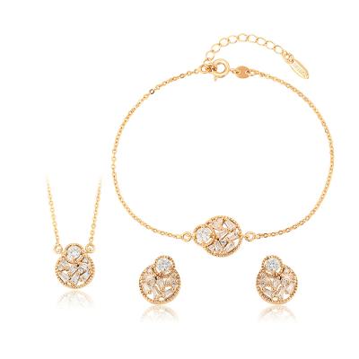 China FASHIONABLE wedding jewelry set chapa de oro wedding jewelry joyeria de oro wedding jewelry set for sale