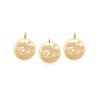 China 18K Style Figure Shui Yue Carp Two Piece Set Of Gold CLASSIC Exquisite Rural Dangle Earrings for sale