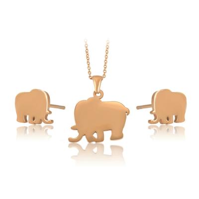 China Other Fashion Elegant Animal Collection Classic Elephant Design Necklace Earring 2 Piece Set for sale