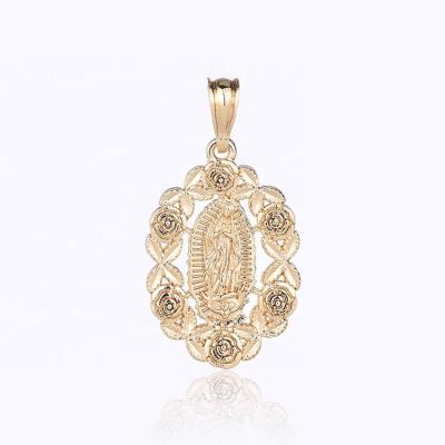 China Factory direct fashion non allergic 14k gold exquisite jewelry rose pendant for sale