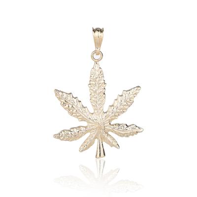 China Professional Fashion Customized CLASSIC 14k Gold Maple Leaf Drug Leave Pendant Rolling Jewelry for sale