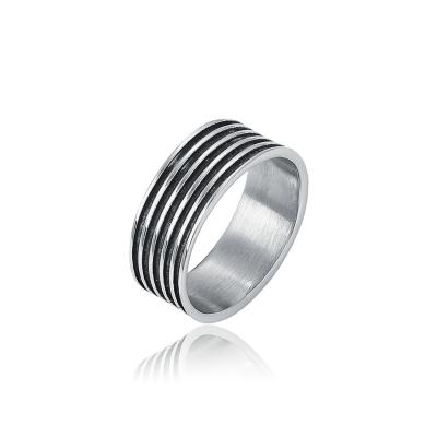 China Popular Black Neutral Flexible Stainless Steel Men's Fashion Simple Cool Ring Jewelry Fashion Gun Ring for sale