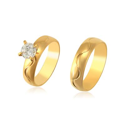 China CLASSIC ring set high quality 24k paror plated couples ring in hot sale for couples steel ring for men for women for sale