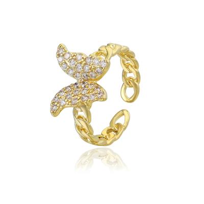 China Fashion Design 14K Light Luxury Luxury Gold Ring Set With Delicate Open Ring for sale