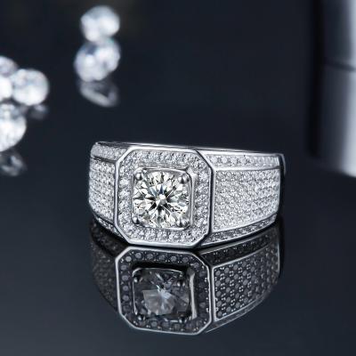 China 925 Sterling Silver CT Jewelry Moissanite Engagement Men Non-fading Good Quality Rings for sale