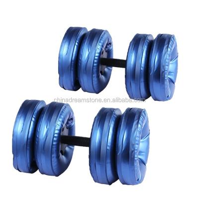 China New fitness bodybuilding products 2019 innovative product Aqua pp water filled dumbbells weight fitness bodybuilding for sale