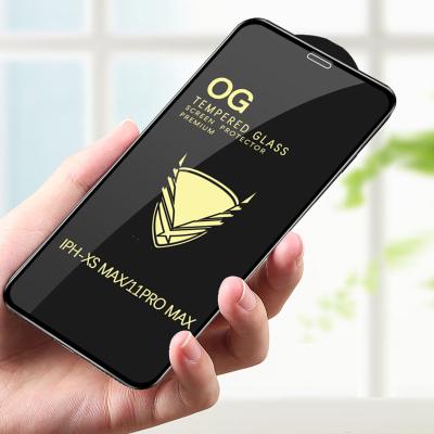 China 99% High Full Transparent 9H OG Armor Gold Cove Full Screen Glue For iPhone Xs Max No Split Screen Protector for sale