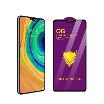 China 99% Transparent 9H OG Armor Gold High Clear Full Cover Full Glue For Huawei Mate 30 Tempered Screen Protector for sale