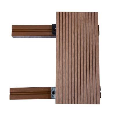 China Wood Plastic Composite Decking 140*25mm Outdoor Waterproof Wear Resistant Anti-Slip Flooring WPC for sale