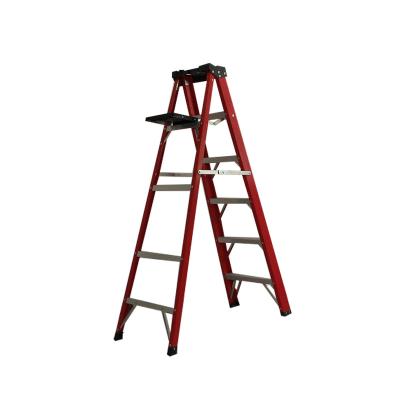 China Folding Ladders Professional Durable Fiberglass Industrial Step Ladder Shelf for sale