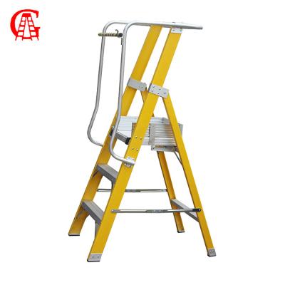 China Folding Ladders GAO BU Industry 3 Step Fiberglass Step Ladder With Platform for sale