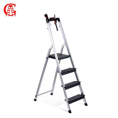 China Folding Ladders Folding Step Stools Home Step Stools And Kitchen Step Ladder Lightweight Aluminum 4 Step Ladder With Tool Tray for sale