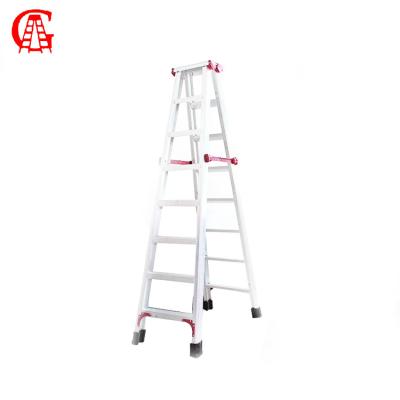 China Folding Ladders 6 Steps Household Aluminum Free Standing Folding Step Ladder Lightweight Stairs for sale