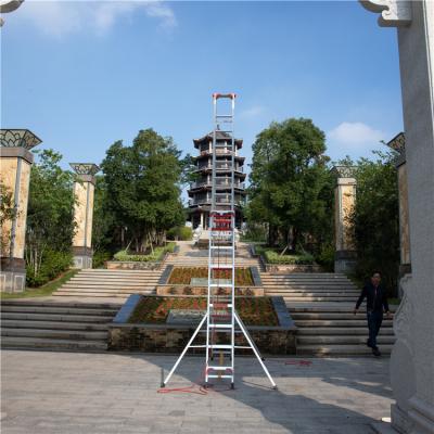 China Aluminum Adjustable Folding Ladders Stairs Double Folding Telescopic Side Step Ladder for sale