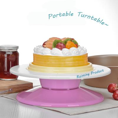 China Sustainable plastic cake turntable, with heavy duty silicon base for sale