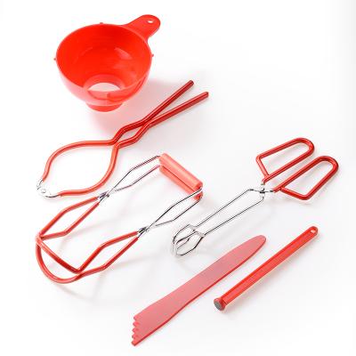 China Viable Canning Kits Stainless Steel Clamp Pot Lifter Canning Tongs With Grip Handle for sale