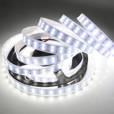 China Flexible 5050 LED Strip Lighting DC 12V Cool White Waterproof Outdoor Use 5M Double Row 600LEDs for sale