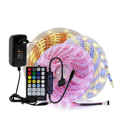 China Warehouse 5m 5050 Flexible RGB LED Strip Light Power Adapter Remote Controller LE TDC RGBW rf for sale