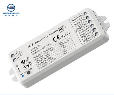 China Best WZ5 ZigBee 5 In 1 Channels RG 2.4G Wireless ZIGBEE Tuya Controller LED APP Cloud Control 5 Light Up Controller 114(L)*38(W)*20(H) for sale