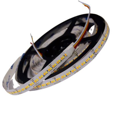 China Hotel 3000K 6000K IP20 12V 10mmPCB CCT 256LED Double Color 2835 LED Variable Strip for sale