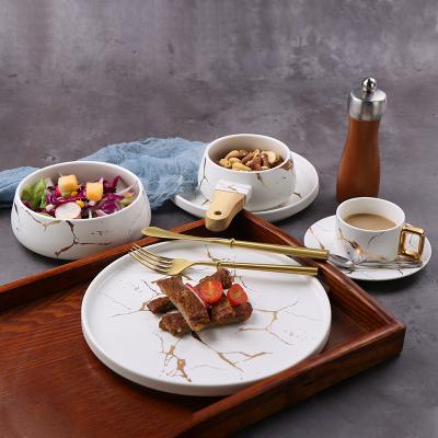 China Stocked Dinner Dessert Dish Dinnerware Set Dishes Marble Ceramics Deep Dish for sale