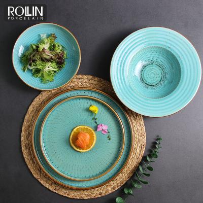 China Best Price Hotel Wedding Porcelain Dinner Set Viable Color Dinner Set for sale