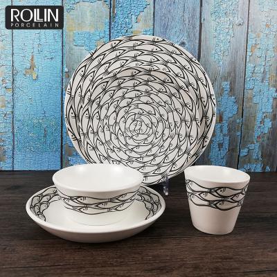 China Sustainable Porcelain Dinner Set White Color Tableware For Home&Restaurant Use for sale