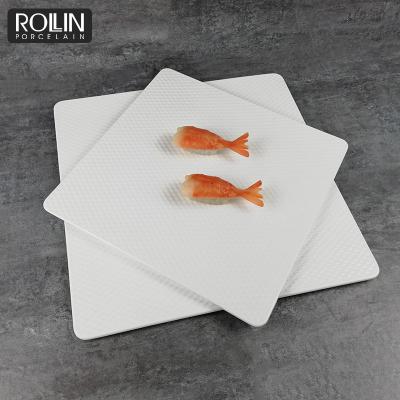 China Wholesale Different Size Viable Square Porcelain Flat Plates Restaurant Hotel Square Dish for sale