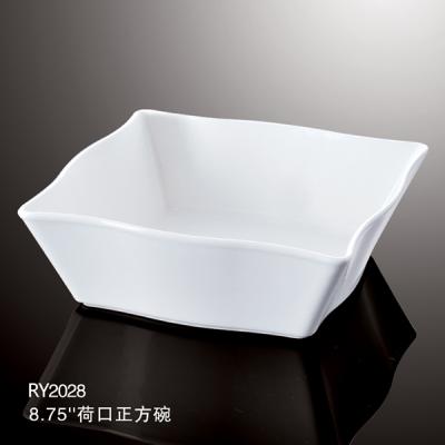 China Viable Chinese White Bone China Square Soup Bowl Noodle Bowl Ceramic Dessert Bowl for sale