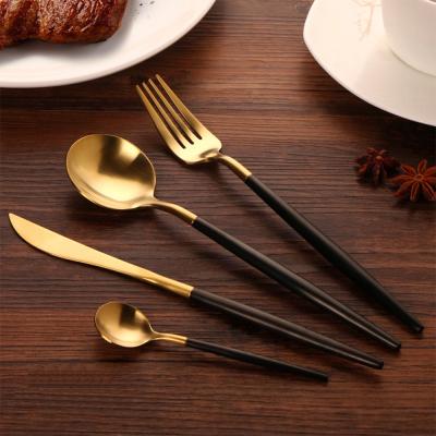 China Wholesale viable restaurant hotel gold flatware stainless steel flatware set for wedding with gift box for sale