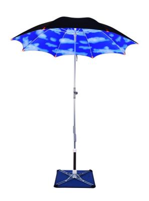 China Extended Type Beach Sun Umbrellas Polyester Fabric Dia 2m Can Tilt UV Protection Outdoor Beach Umbrella for sale