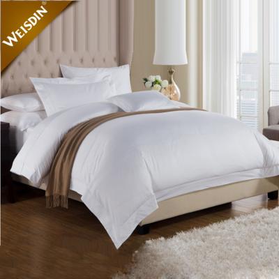 China Nondisposable 300TC Queen Size Single White Bed Sheet Set Wholesale 100% Cotton Luxury Hotel Bedding for sale